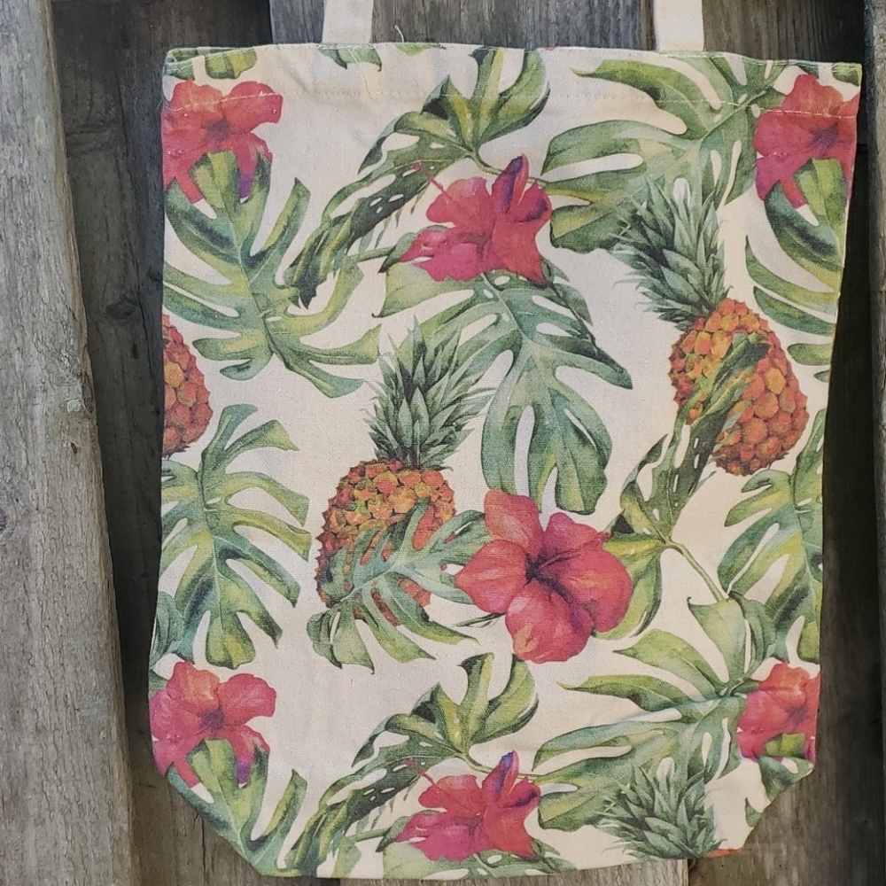 Tropical Hawaiian & Pineapple Canvas Bag